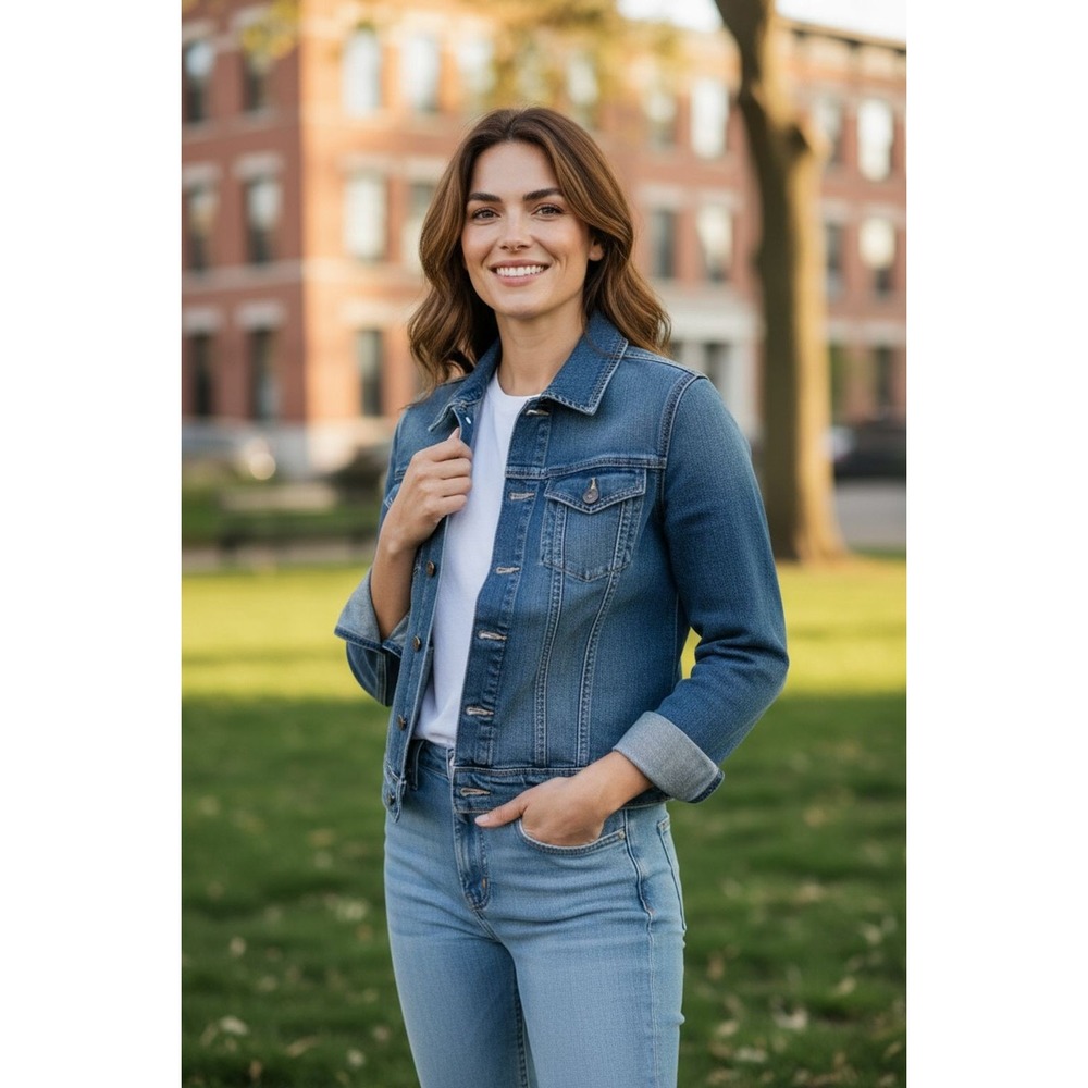 Express Women's Denim Jean Jacket Small Blue Casual trucker‎ cropped vintage